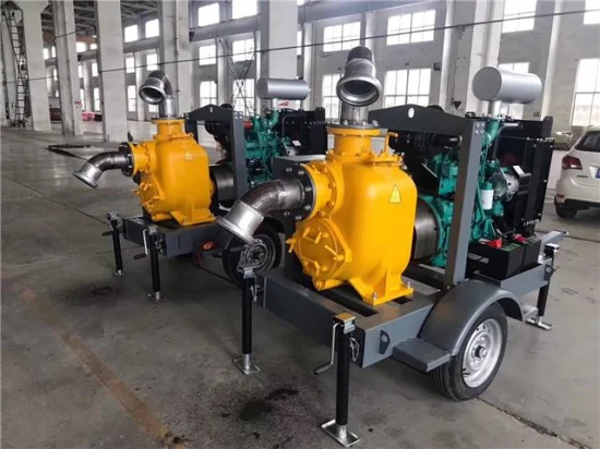 High Suction Flood Control Irrigation Mobile Trailer Diesel Engine Self-Priming Centrifugal Water Pump